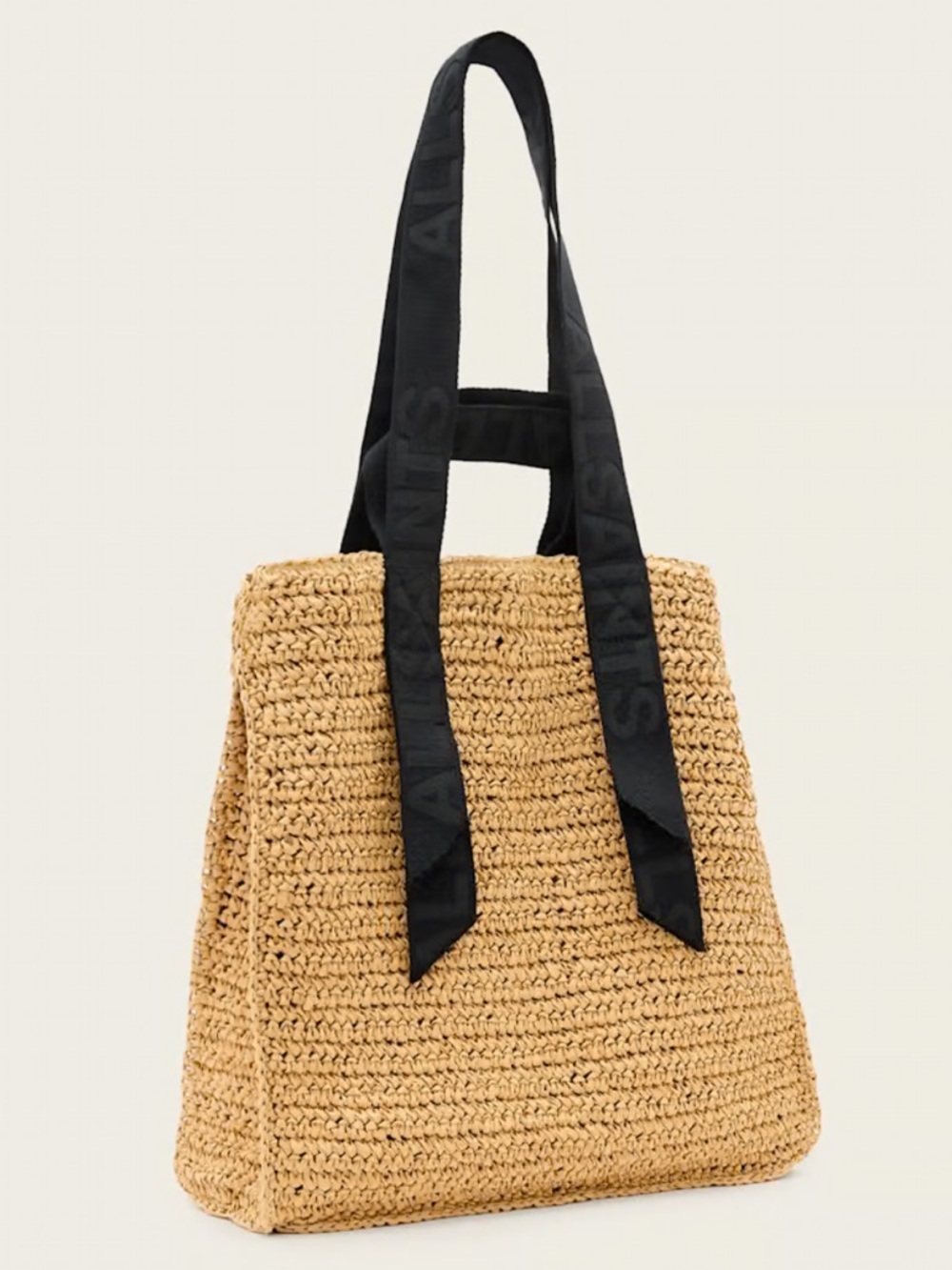 NWT AllSaints Tan Woven Tote Bag Lullah North/South Tote - Almond - Picture 9 of 12